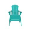 Outdoor Adirondack Chair & Ottoman Set – Turquoise