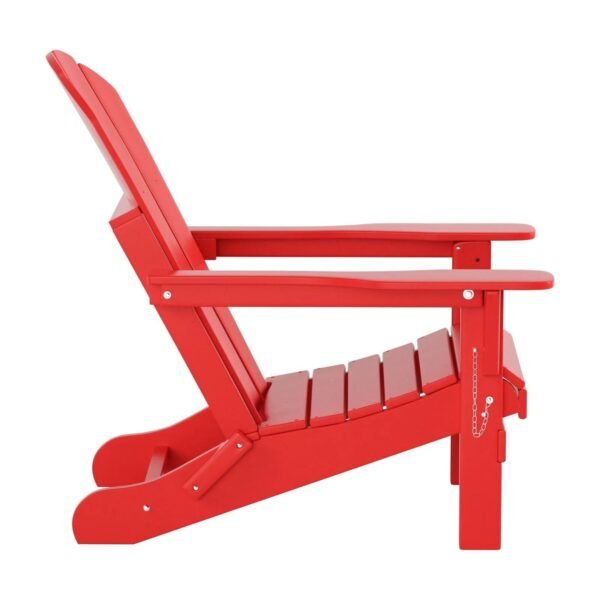 Outdoor Adirondack Chair & Ottoman Set – Red