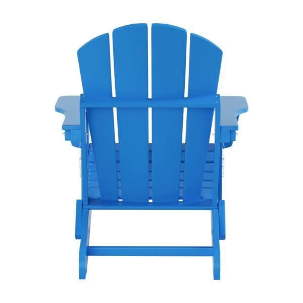 Outdoor Adirondack Chair & Ottoman Set – Pacific Blue