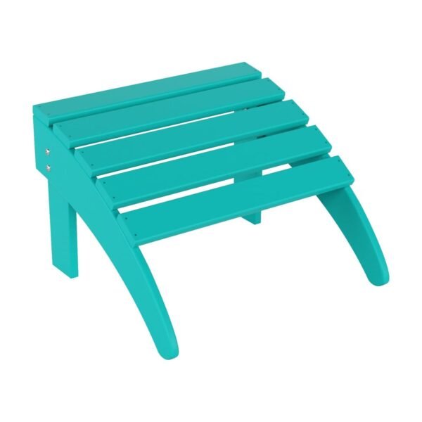 Outdoor Adirondack Chair & Ottoman Set – Turquoise