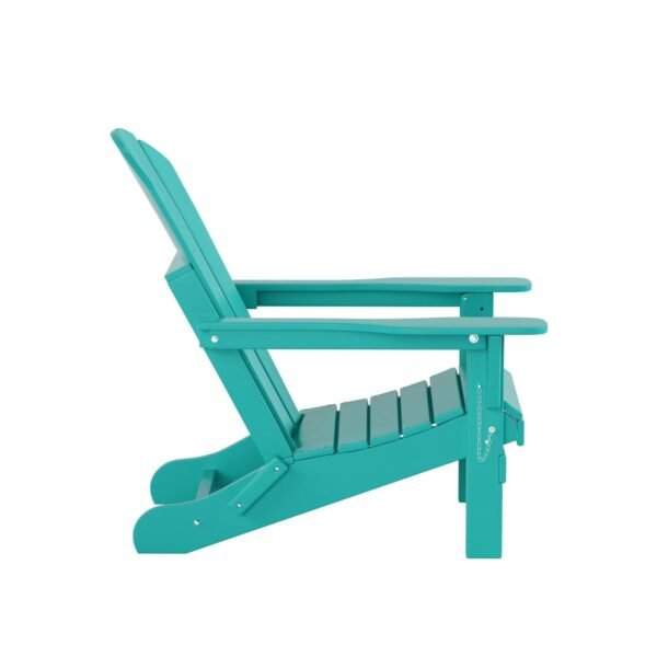 Outdoor Adirondack Chair & Ottoman Set – Turquoise