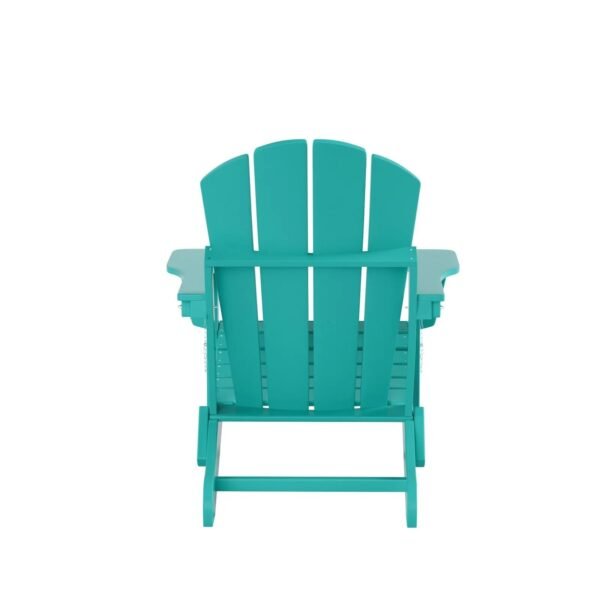 Outdoor Adirondack Chair & Ottoman Set – Turquoise