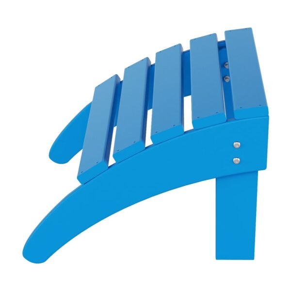 Outdoor Adirondack Chair & Ottoman Set – Pacific Blue