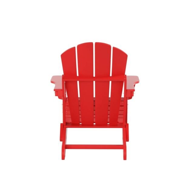 Outdoor Adirondack Chair & Ottoman Set – Red